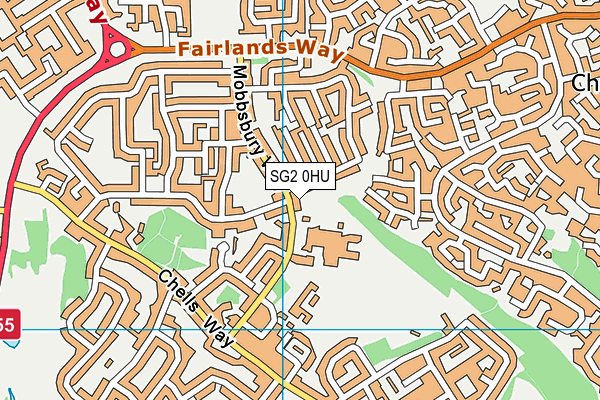 SG2 0HU map - OS VectorMap District (Ordnance Survey)