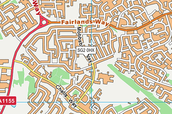 SG2 0HX map - OS VectorMap District (Ordnance Survey)