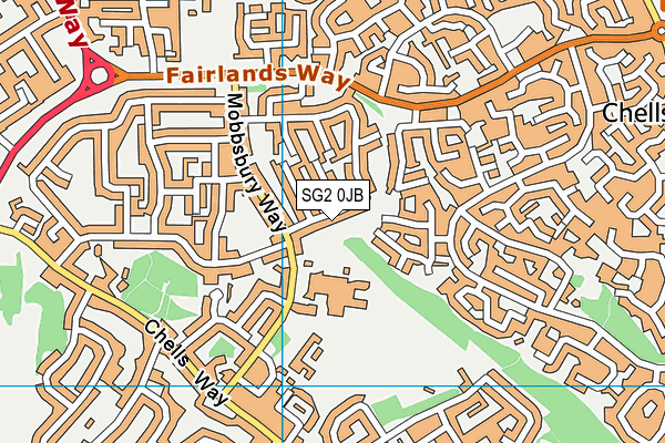 SG2 0JB map - OS VectorMap District (Ordnance Survey)