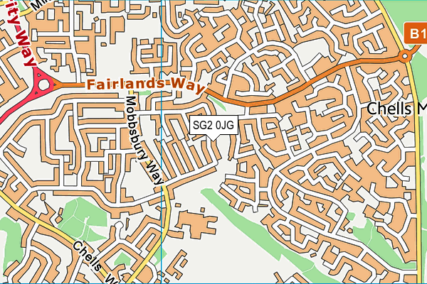 SG2 0JG map - OS VectorMap District (Ordnance Survey)