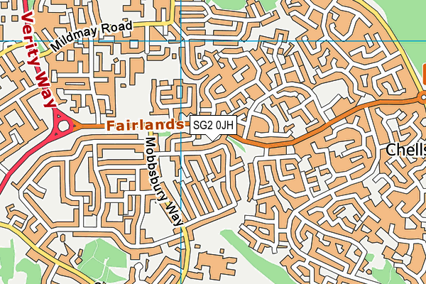 SG2 0JH map - OS VectorMap District (Ordnance Survey)