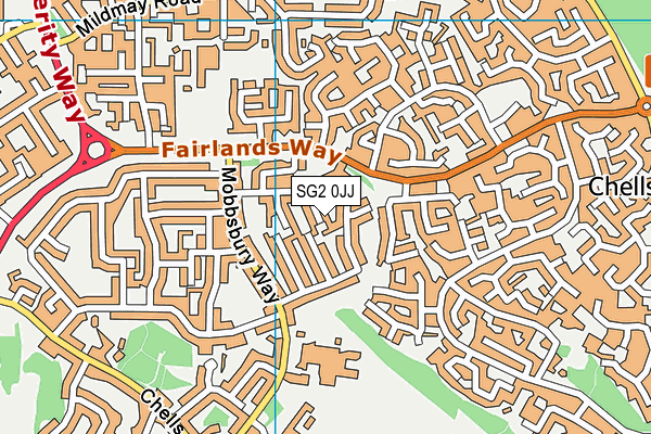 SG2 0JJ map - OS VectorMap District (Ordnance Survey)