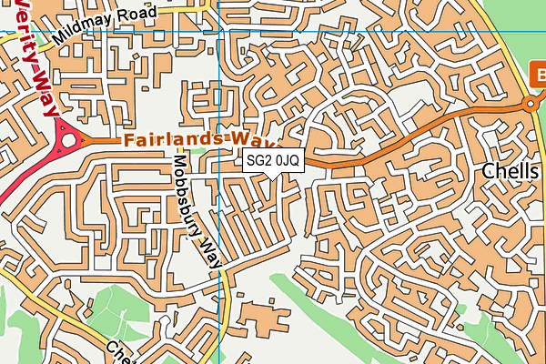 SG2 0JQ map - OS VectorMap District (Ordnance Survey)