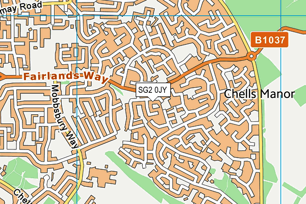 SG2 0JY map - OS VectorMap District (Ordnance Survey)