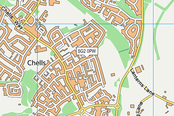 SG2 0PW map - OS VectorMap District (Ordnance Survey)