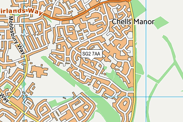 SG2 7AA map - OS VectorMap District (Ordnance Survey)