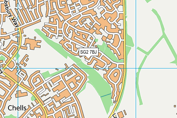 SG2 7BJ map - OS VectorMap District (Ordnance Survey)