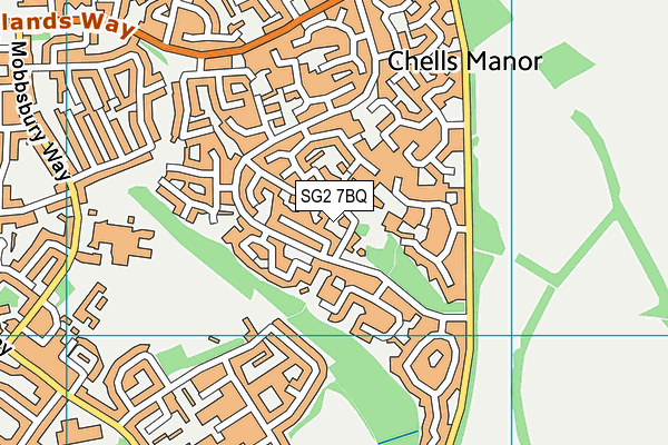 SG2 7BQ map - OS VectorMap District (Ordnance Survey)