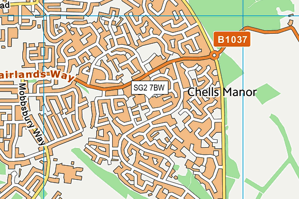 SG2 7BW map - OS VectorMap District (Ordnance Survey)