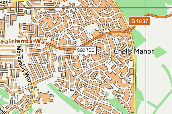 SG2 7DQ map - OS VectorMap District (Ordnance Survey)