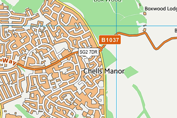 SG2 7DR map - OS VectorMap District (Ordnance Survey)