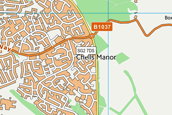 SG2 7DS map - OS VectorMap District (Ordnance Survey)