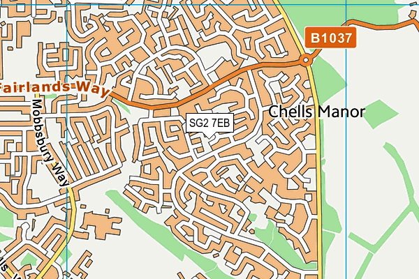 SG2 7EB map - OS VectorMap District (Ordnance Survey)
