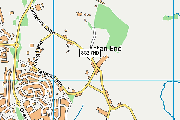 SG2 7HD map - OS VectorMap District (Ordnance Survey)