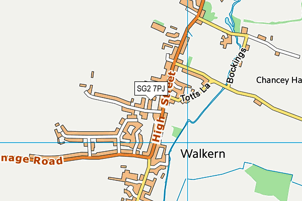 SG2 7PJ map - OS VectorMap District (Ordnance Survey)