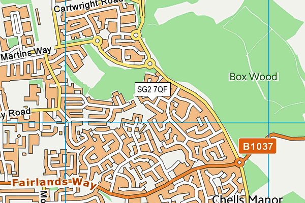 SG2 7QF map - OS VectorMap District (Ordnance Survey)
