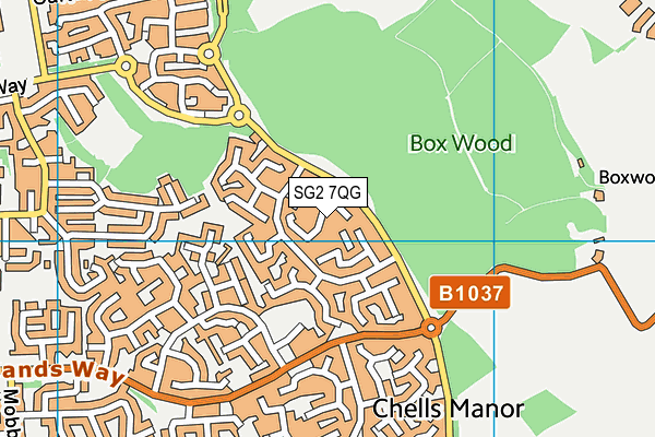 SG2 7QG map - OS VectorMap District (Ordnance Survey)