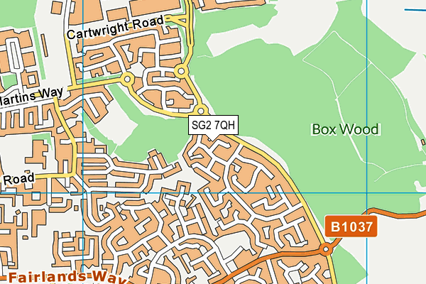 SG2 7QH map - OS VectorMap District (Ordnance Survey)