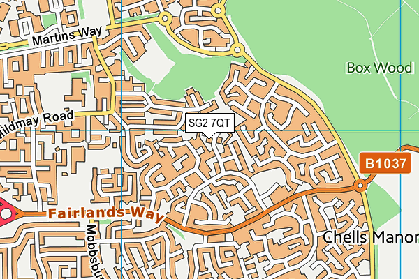 SG2 7QT map - OS VectorMap District (Ordnance Survey)