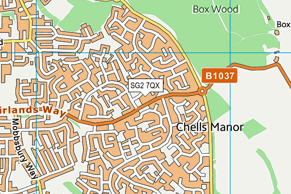 SG2 7QX map - OS VectorMap District (Ordnance Survey)