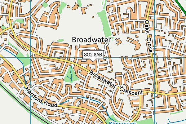 SG2 8AB map - OS VectorMap District (Ordnance Survey)