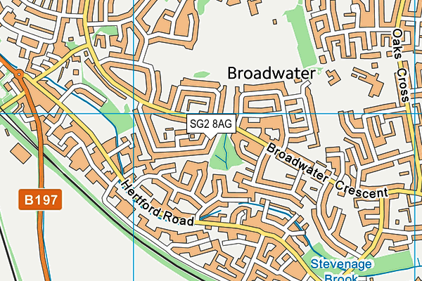 SG2 8AG map - OS VectorMap District (Ordnance Survey)