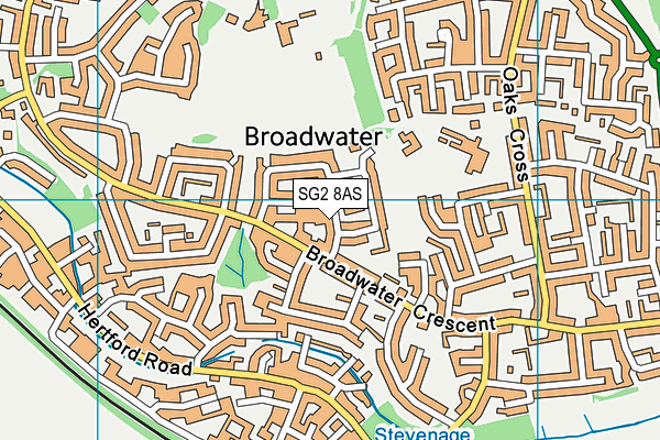 SG2 8AS map - OS VectorMap District (Ordnance Survey)