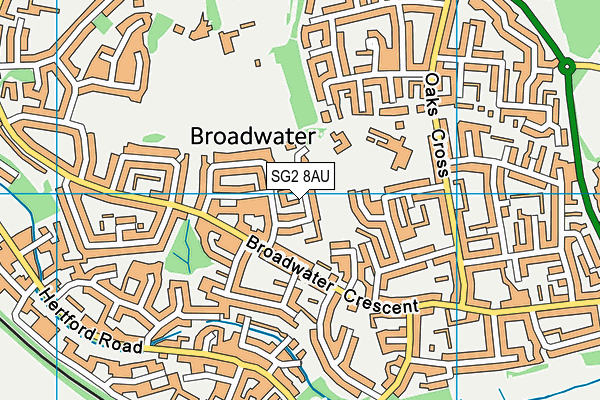 SG2 8AU map - OS VectorMap District (Ordnance Survey)