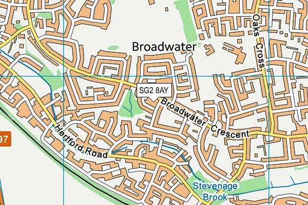 SG2 8AY map - OS VectorMap District (Ordnance Survey)