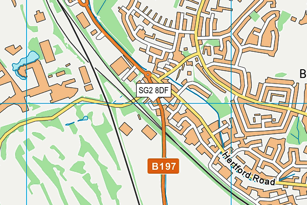 SG2 8DF map - OS VectorMap District (Ordnance Survey)