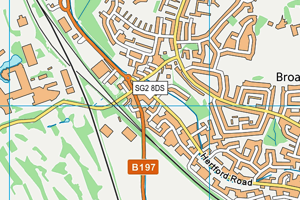 SG2 8DS map - OS VectorMap District (Ordnance Survey)
