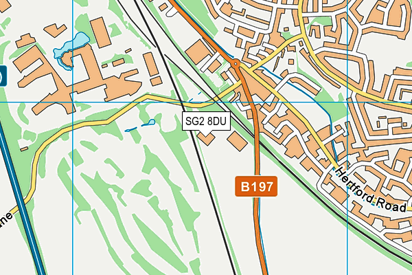 Odyssey Health Club (Knebworth) map (SG2 8DU) - OS VectorMap District (Ordnance Survey)