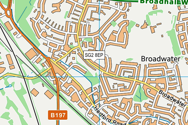 SG2 8EP map - OS VectorMap District (Ordnance Survey)