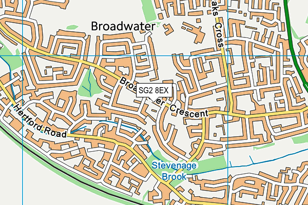 SG2 8EX map - OS VectorMap District (Ordnance Survey)