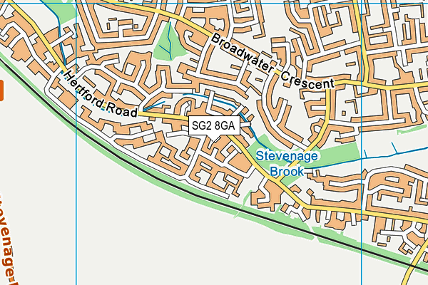 SG2 8GA map - OS VectorMap District (Ordnance Survey)