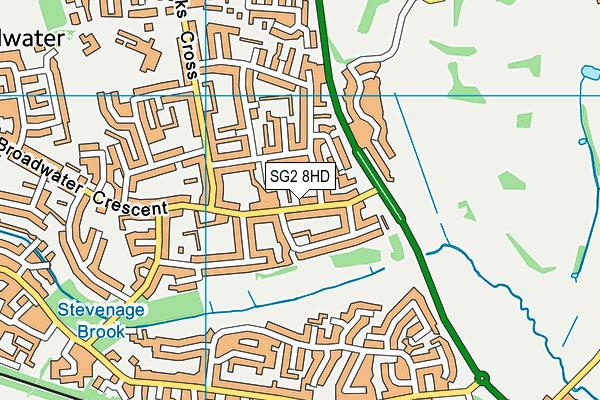 SG2 8HD map - OS VectorMap District (Ordnance Survey)