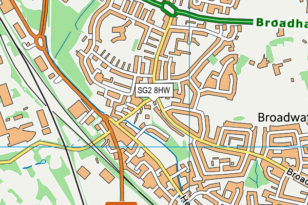 SG2 8HW map - OS VectorMap District (Ordnance Survey)
