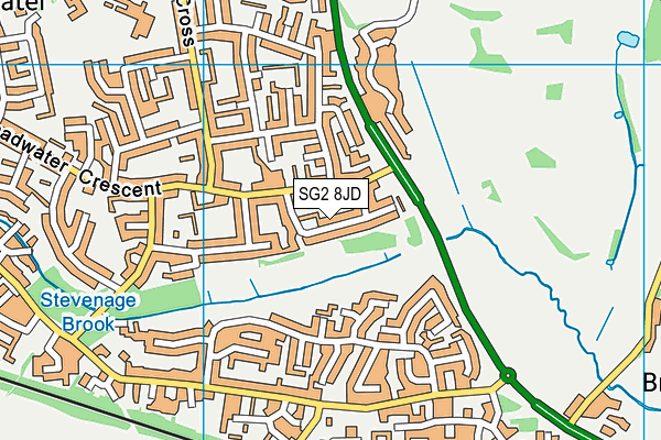 SG2 8JD map - OS VectorMap District (Ordnance Survey)