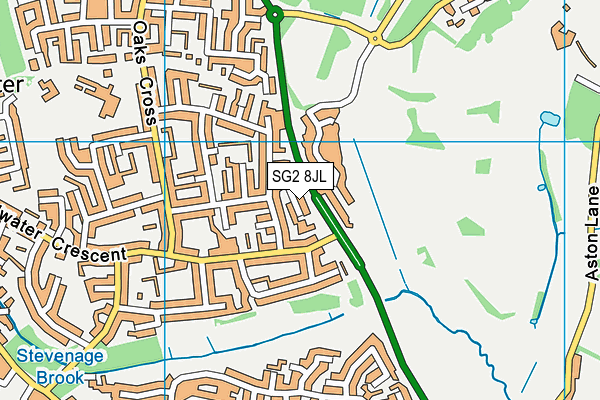 SG2 8JL map - OS VectorMap District (Ordnance Survey)