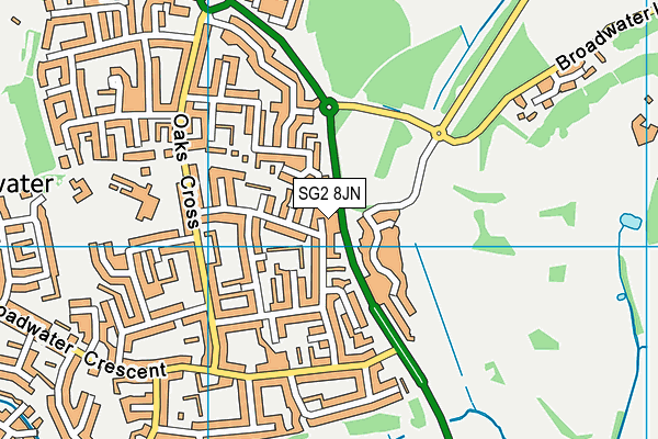 SG2 8JN map - OS VectorMap District (Ordnance Survey)