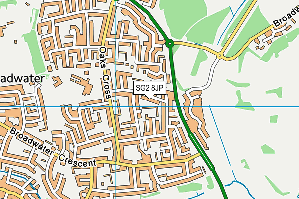 SG2 8JP map - OS VectorMap District (Ordnance Survey)