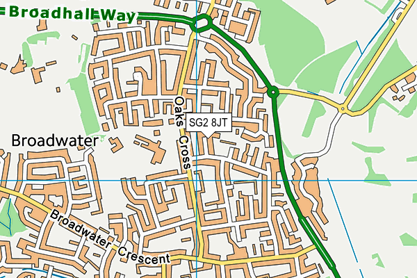 SG2 8JT map - OS VectorMap District (Ordnance Survey)