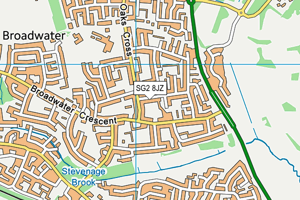 SG2 8JZ map - OS VectorMap District (Ordnance Survey)