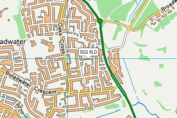 SG2 8LD map - OS VectorMap District (Ordnance Survey)