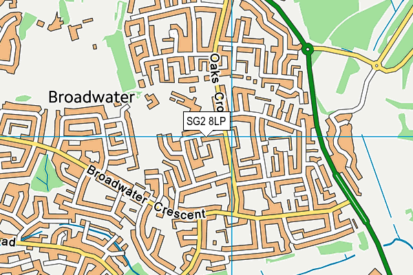 SG2 8LP map - OS VectorMap District (Ordnance Survey)