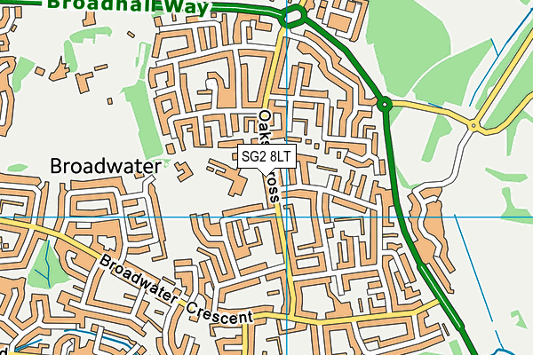 Longmeadow Primary School map (SG2 8LT) - OS VectorMap District (Ordnance Survey)