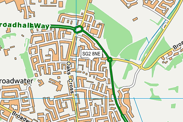SG2 8NE map - OS VectorMap District (Ordnance Survey)