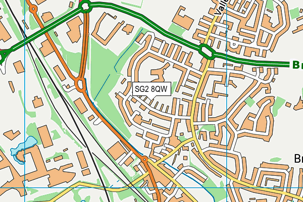 SG2 8QW map - OS VectorMap District (Ordnance Survey)