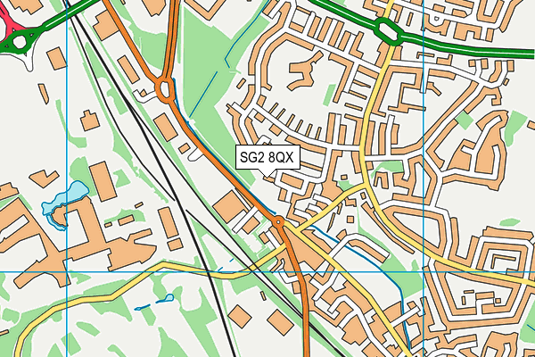 SG2 8QX map - OS VectorMap District (Ordnance Survey)