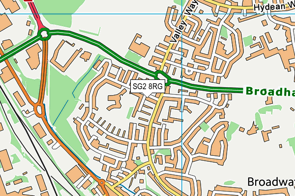 SG2 8RG map - OS VectorMap District (Ordnance Survey)